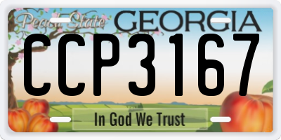 GA license plate CCP3167