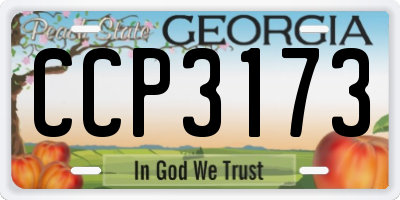 GA license plate CCP3173