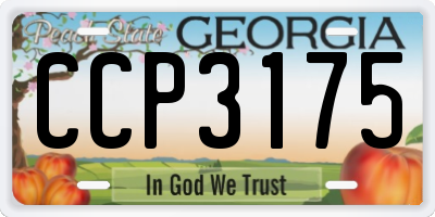 GA license plate CCP3175