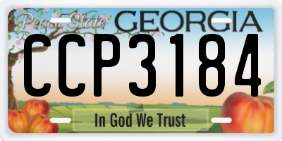 GA license plate CCP3184