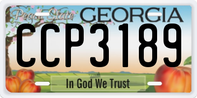 GA license plate CCP3189