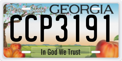 GA license plate CCP3191