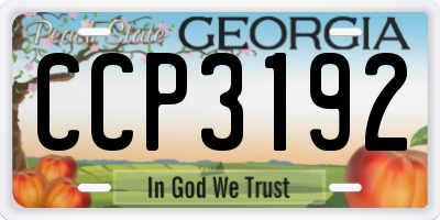 GA license plate CCP3192
