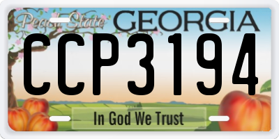 GA license plate CCP3194