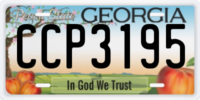 GA license plate CCP3195