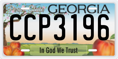 GA license plate CCP3196