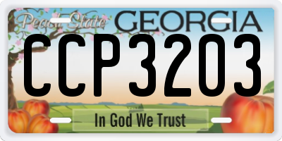 GA license plate CCP3203