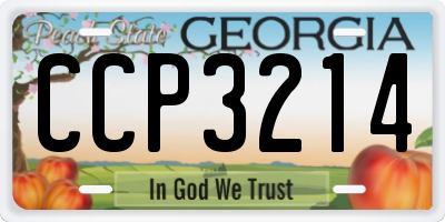 GA license plate CCP3214