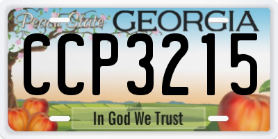 GA license plate CCP3215