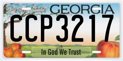 GA license plate CCP3217