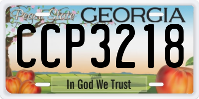 GA license plate CCP3218