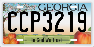 GA license plate CCP3219