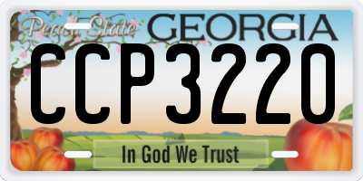 GA license plate CCP3220