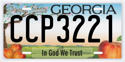 GA license plate CCP3221