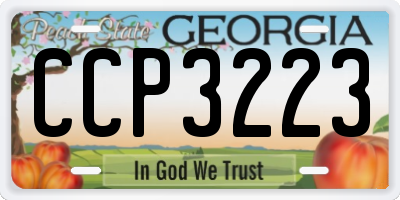 GA license plate CCP3223