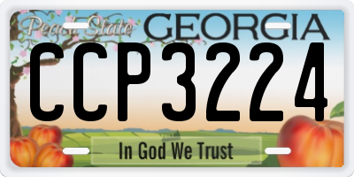 GA license plate CCP3224