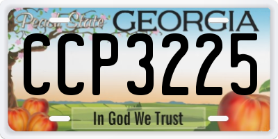 GA license plate CCP3225