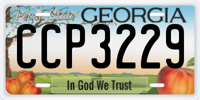 GA license plate CCP3229