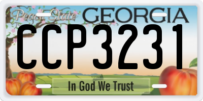 GA license plate CCP3231