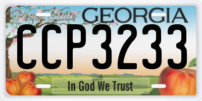 GA license plate CCP3233