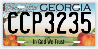 GA license plate CCP3235