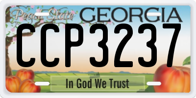 GA license plate CCP3237