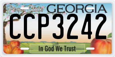 GA license plate CCP3242
