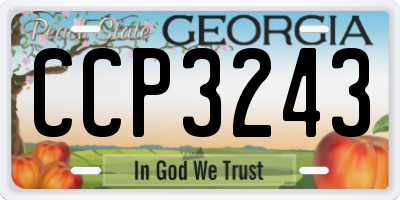 GA license plate CCP3243