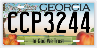 GA license plate CCP3244