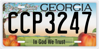 GA license plate CCP3247