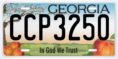 GA license plate CCP3250