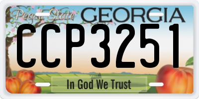 GA license plate CCP3251