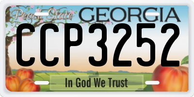GA license plate CCP3252