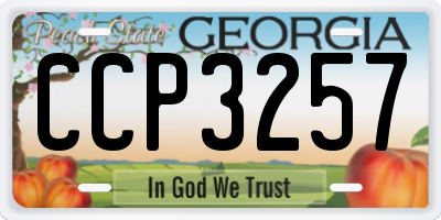 GA license plate CCP3257
