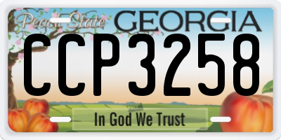 GA license plate CCP3258