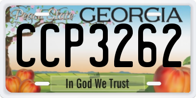 GA license plate CCP3262