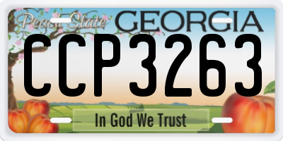 GA license plate CCP3263
