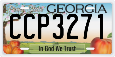 GA license plate CCP3271