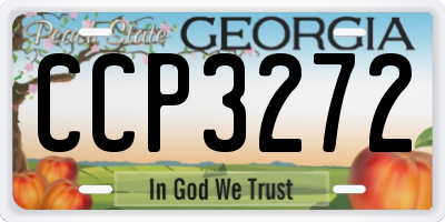 GA license plate CCP3272