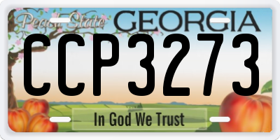 GA license plate CCP3273