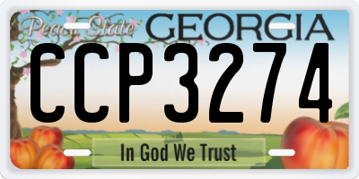 GA license plate CCP3274