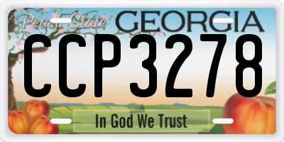 GA license plate CCP3278