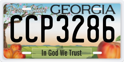 GA license plate CCP3286