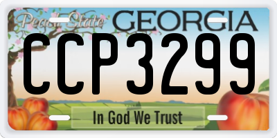GA license plate CCP3299