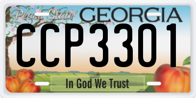 GA license plate CCP3301