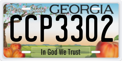 GA license plate CCP3302