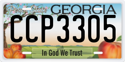 GA license plate CCP3305