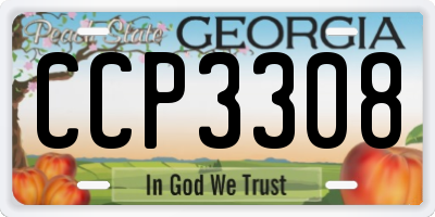 GA license plate CCP3308