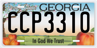 GA license plate CCP3310