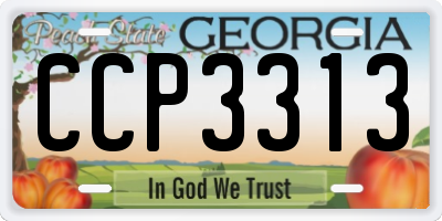 GA license plate CCP3313